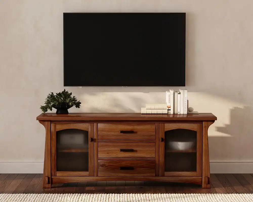 A America Eldora TV Stand in Saddle Brown