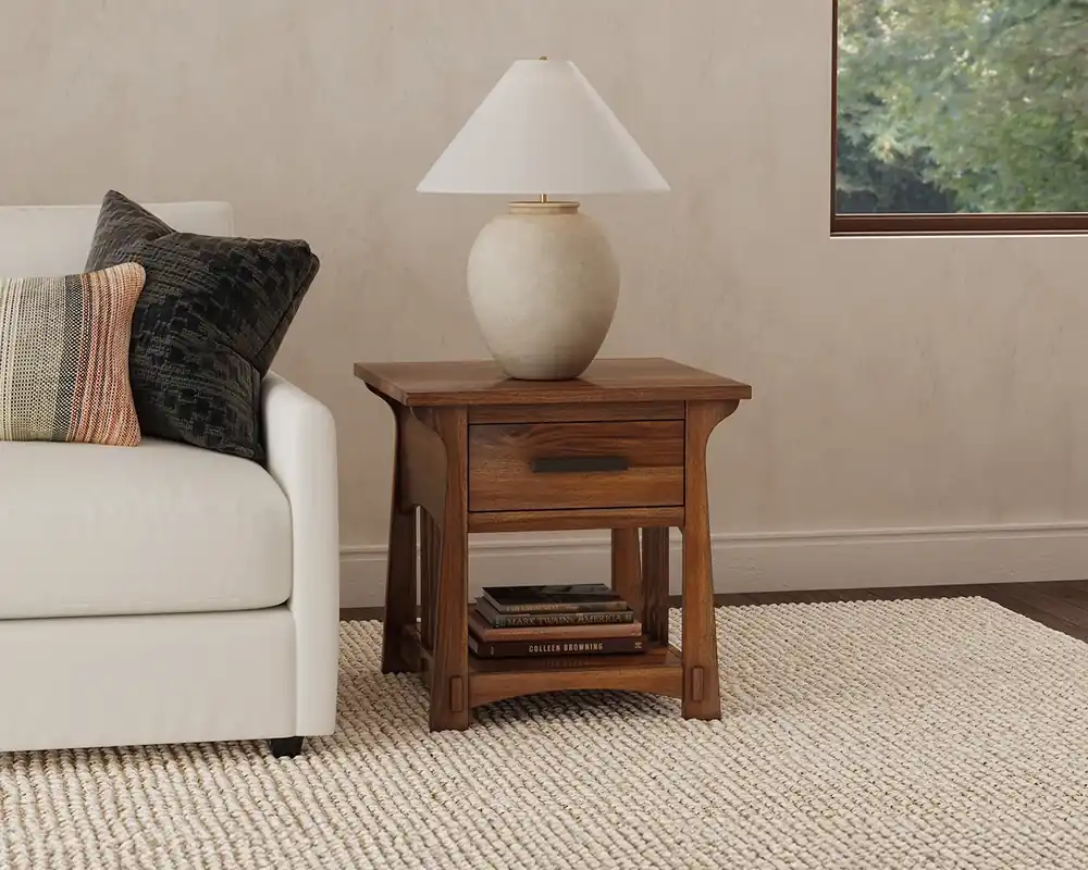 A America Eldora End Table in Saddle Brown