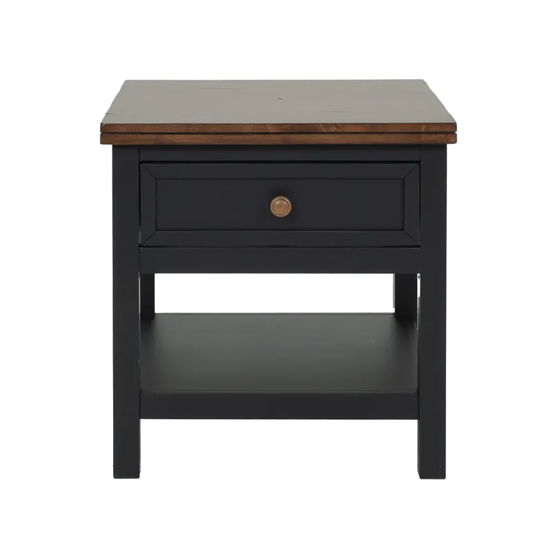 A America Stormy Ridge Chicory/Slate Black End Table