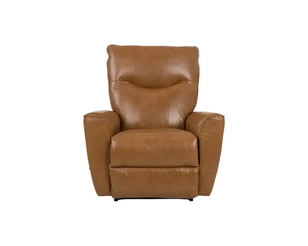 La-Z-Boy Belmont Leather Rocker Recliner in Camel Brown
