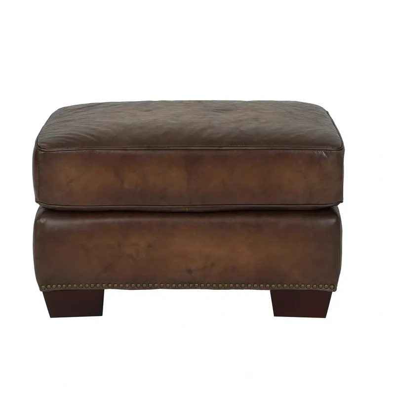 Hydeline Carpi Brown Leather Ottoman