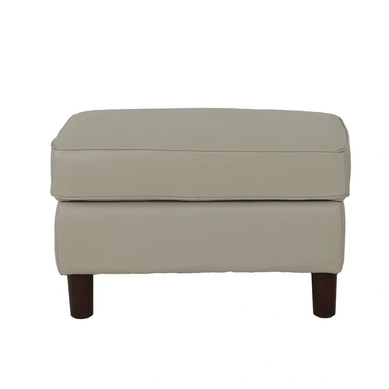 Hydeline Bella Cream Leather Storage Ottoman