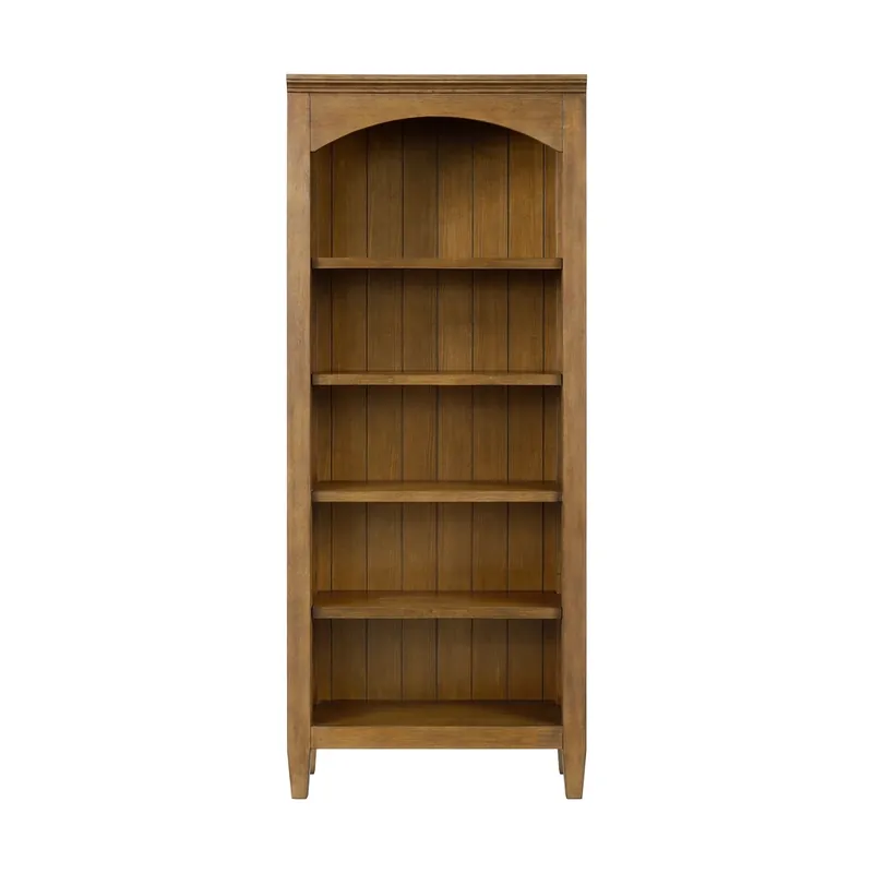Elements Int'l Portico Brown Oak Bookcase