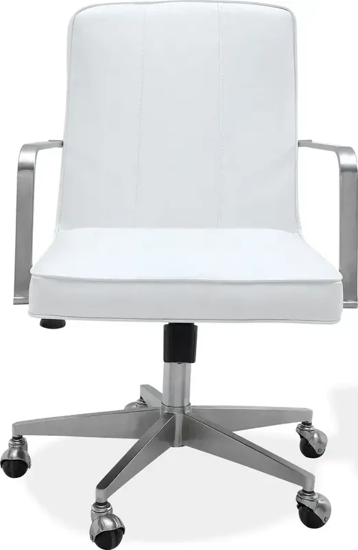 Modus Furniture One Collection White Leather Home Office Chair