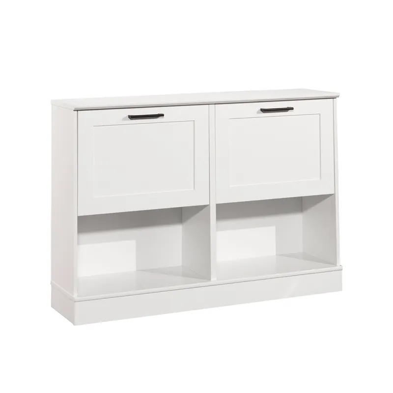 Sauder HomePlus White Short Shoe Cabinet with Flip Doors
