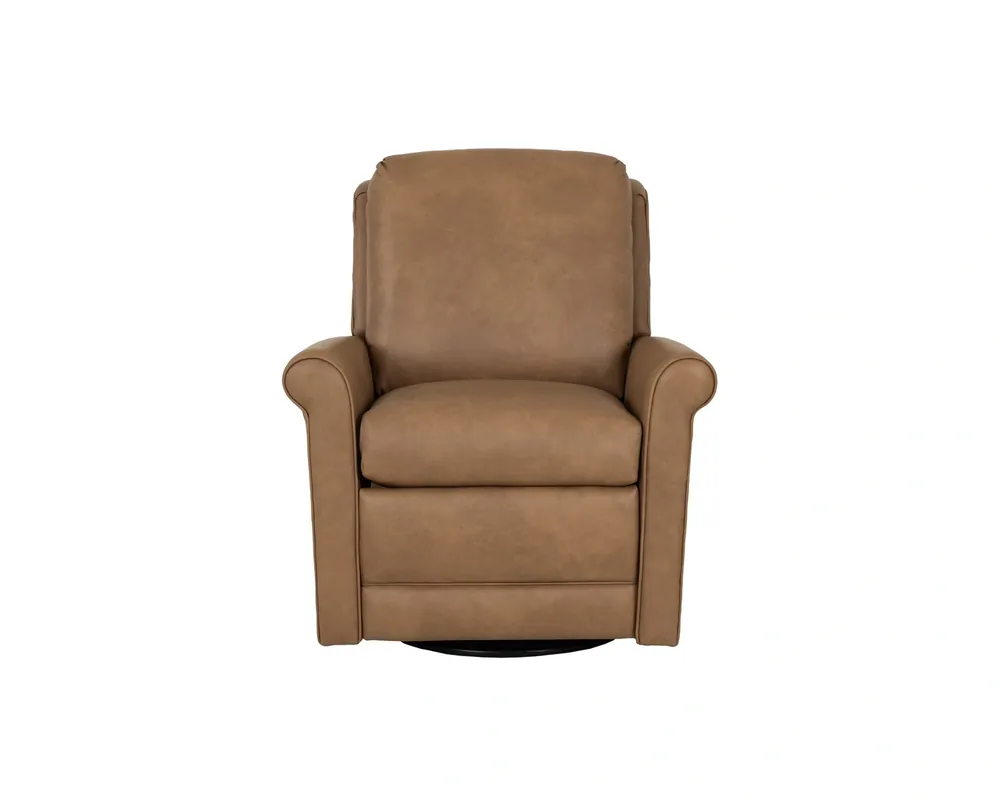 Smith Brothers 754 Collection Tan Leather Power Swivel Glider Recliner
