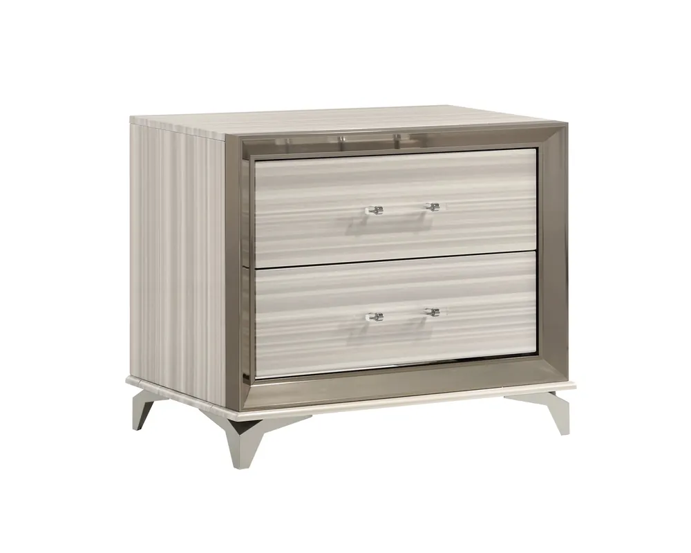 Global Zambrano White 2-Drawer Nightstand