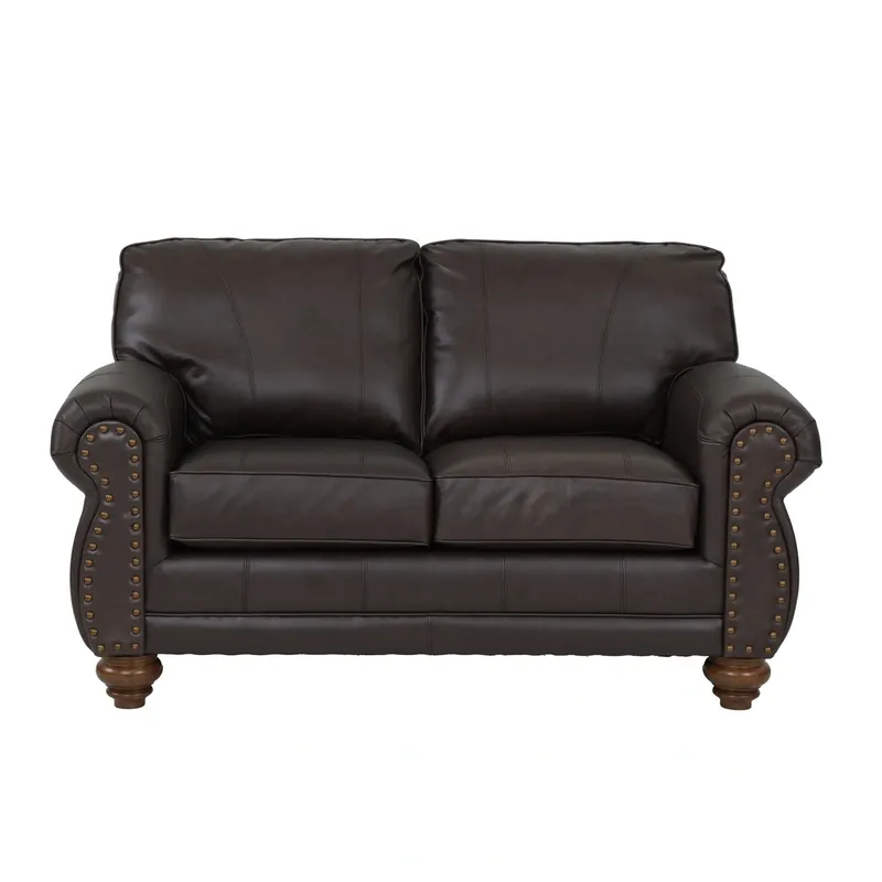 Best Chair Field and Stream Noble Brown Leather Loveseat