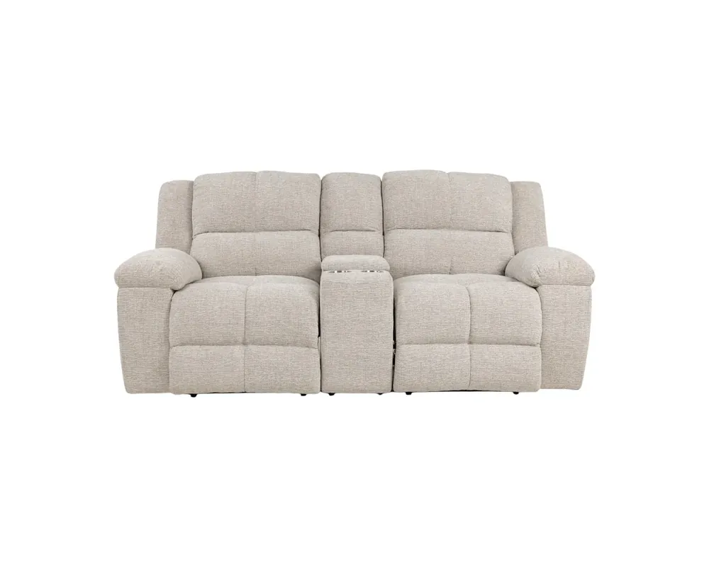 Parker House Buster Reclining Loveseat with Console in Opal Taupe