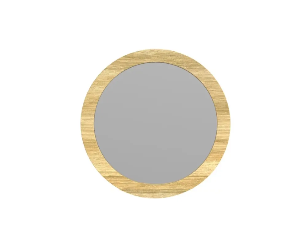 Elements Int'l Ridgemont Natural Round Vanity Mirror
