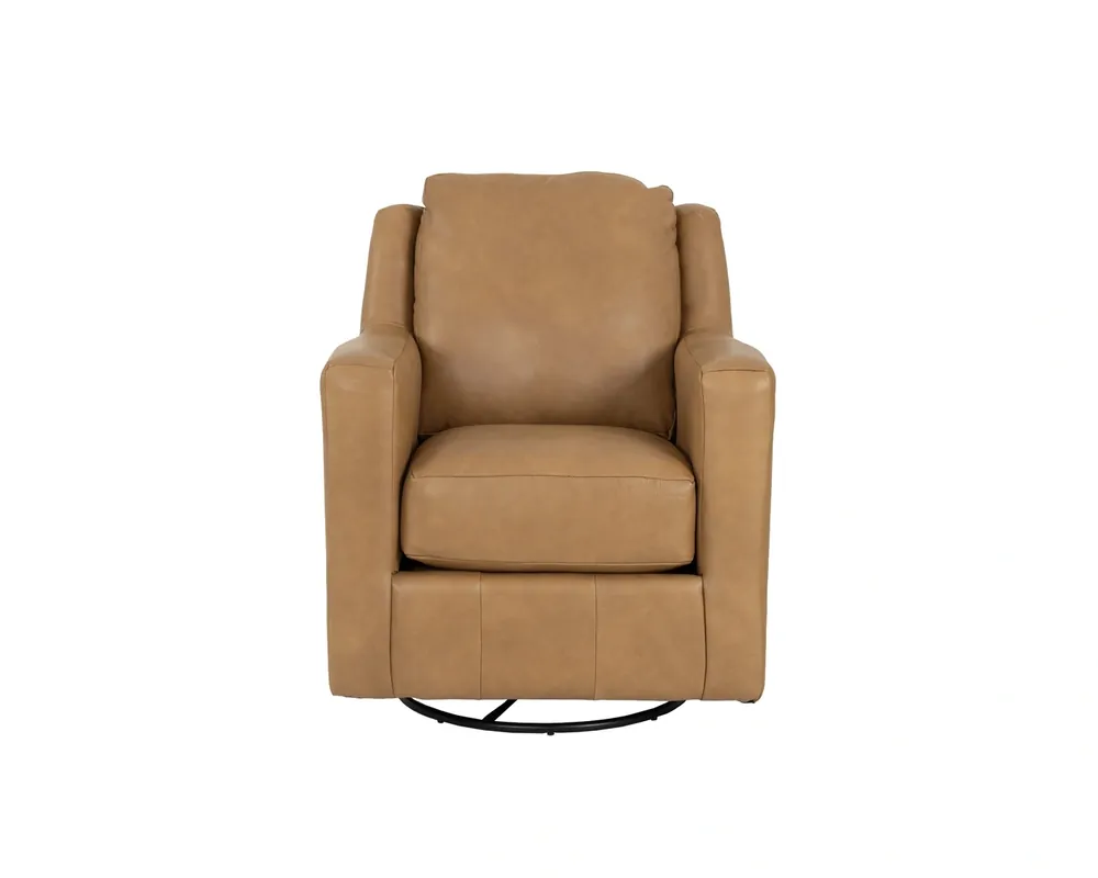 Southern Motion Diva Caramel Brown Leather Swivel Glider