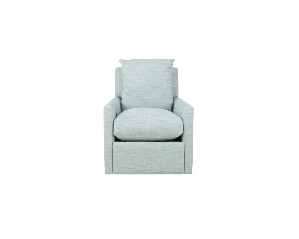 Rowe Furniture Lilah Power Swivel Recliner in Mediterranean Blue