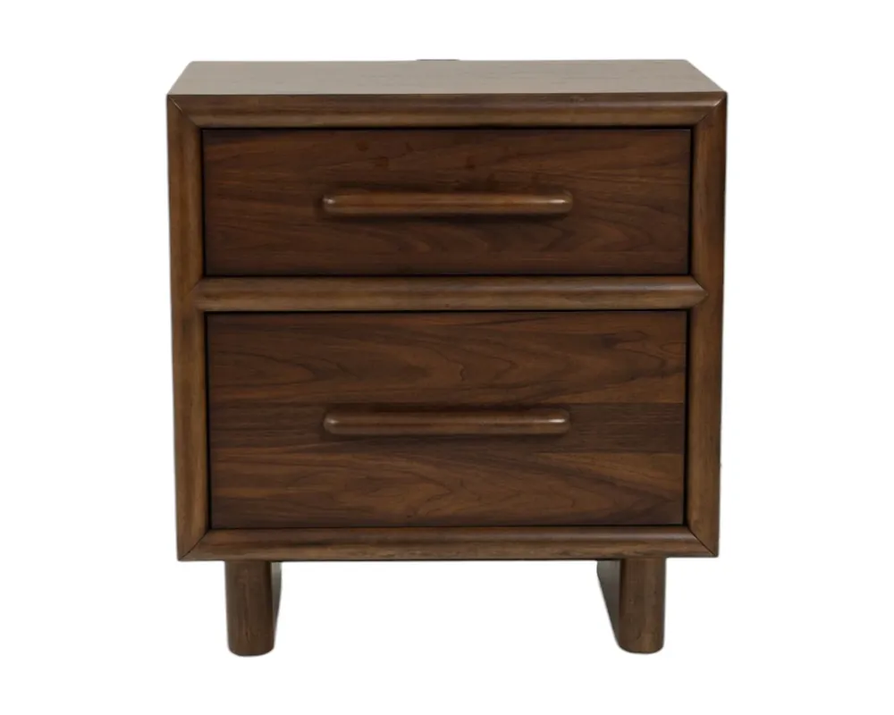 Elements Int'l Brisbane 2-Drawer Nightstand with LED Lighting