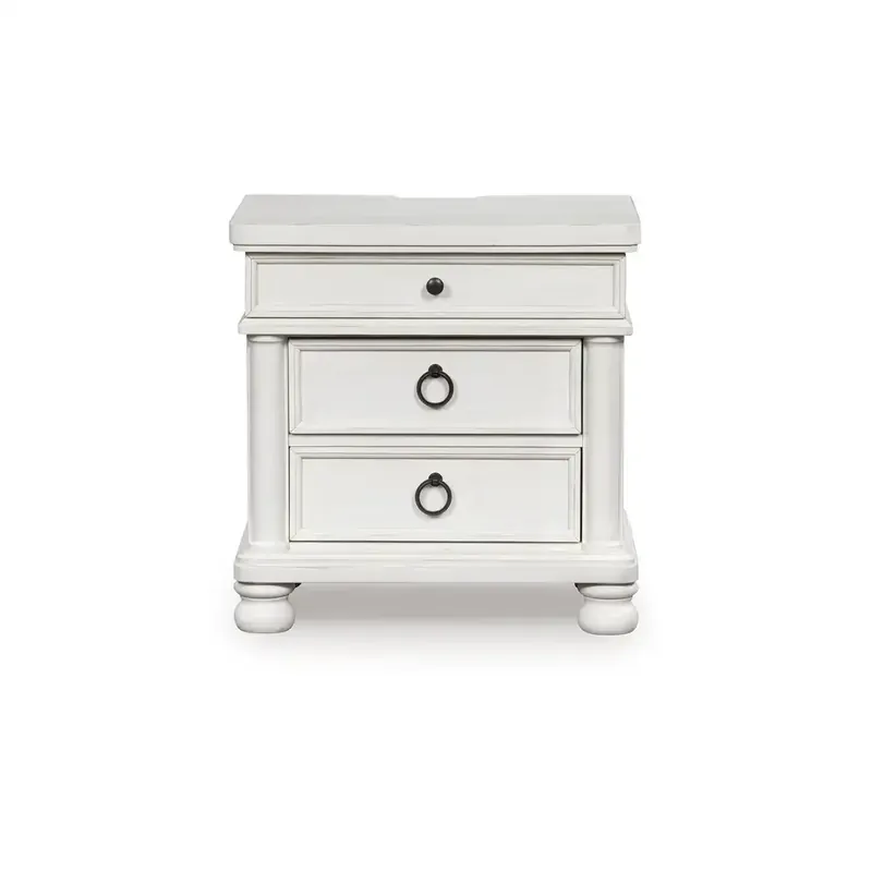 Ashley Rowlenstown White 3-Drawer Nightstand