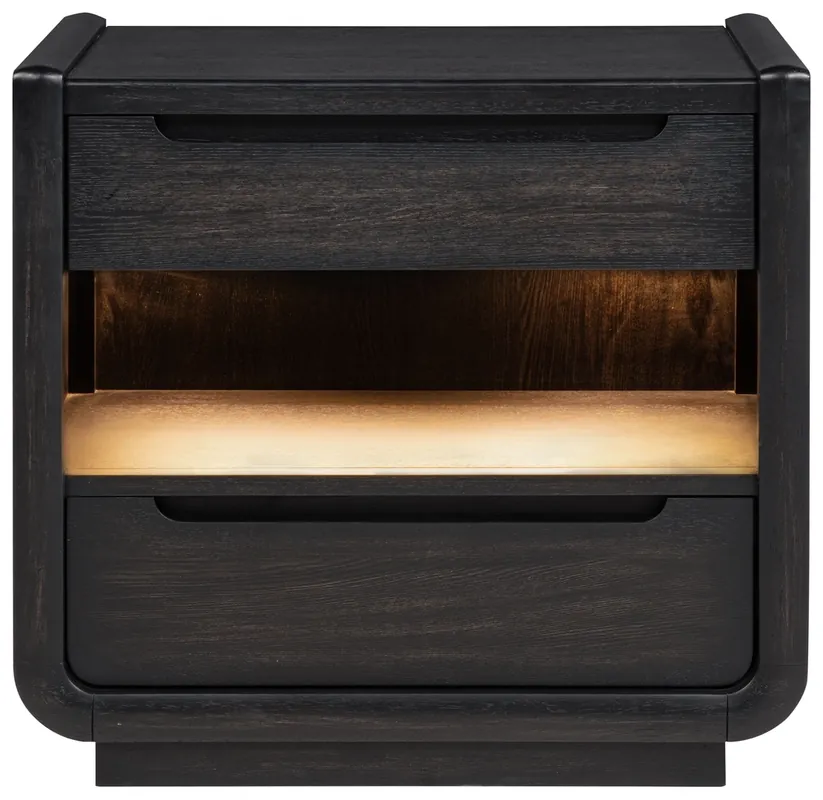 Coaster Leandro 2-Drawer Nightstand with LED Lighting