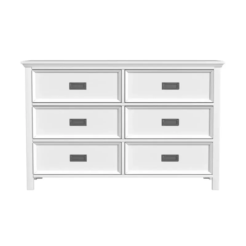 Elements Int'l Hampton White 6-Drawer Dresser