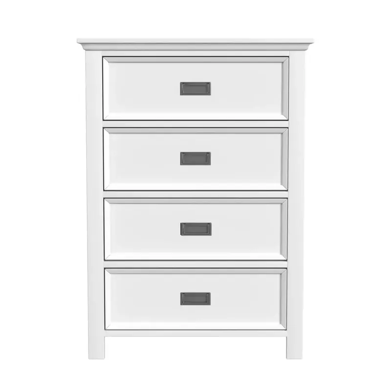 Elements Int'l Hampton White 4-Drawer Chest