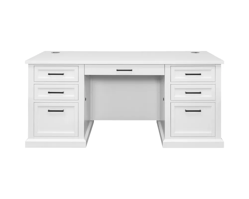 Martin Furniture Abby White Executive Desk