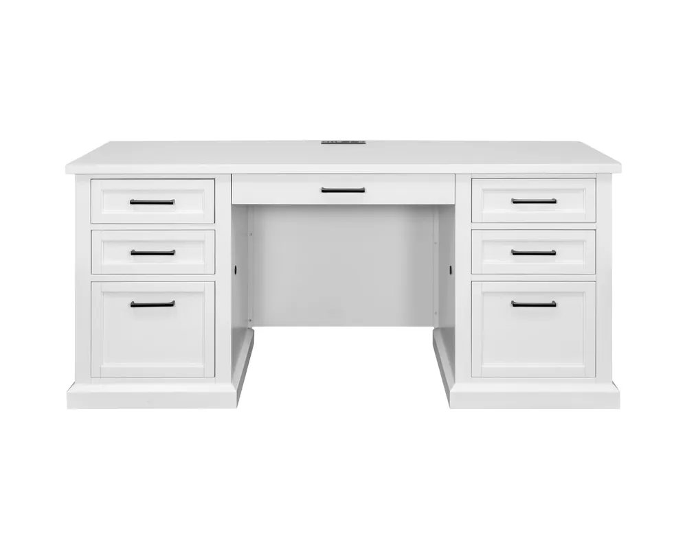 Martin Furniture Abby White Double Pedestal Desk