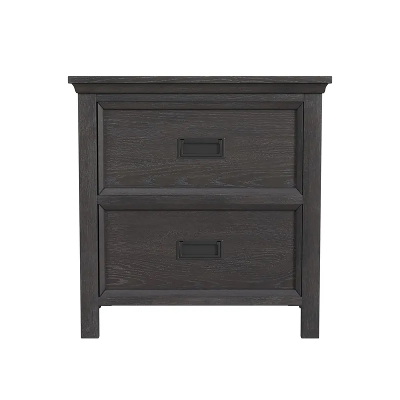 Elements Int'l Hampton Gray 2-Drawer Nightstand