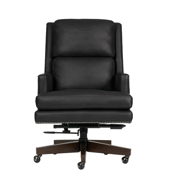 Aspen Admiral Midnight Black Leather Executive Office Chair