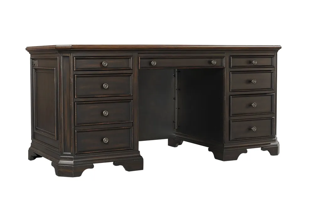 Aspen Hampton Executive Desk in Black Cherry
