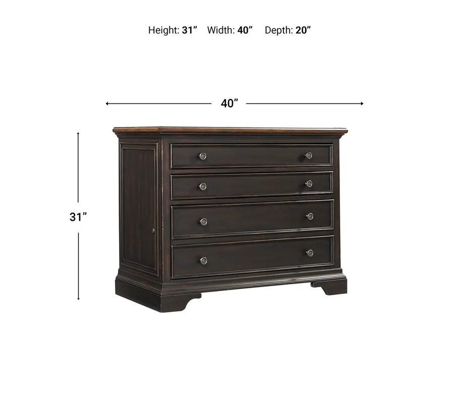 Aspen Hampton Lateral File Cabinet in Black Cherry