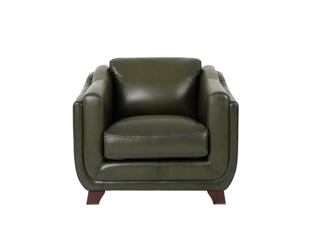 Hydeline Fremont Forest Green Leather Chair
