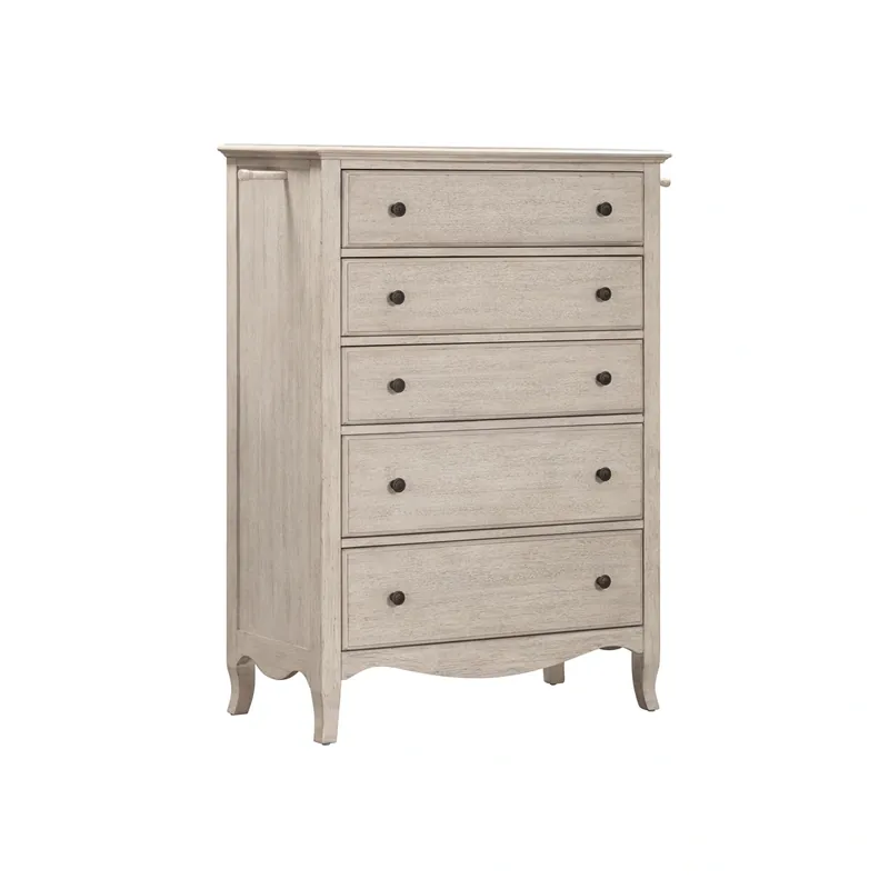 Aspen Provence 5-Drawer Chest with Pullout Valet Rods in Linen