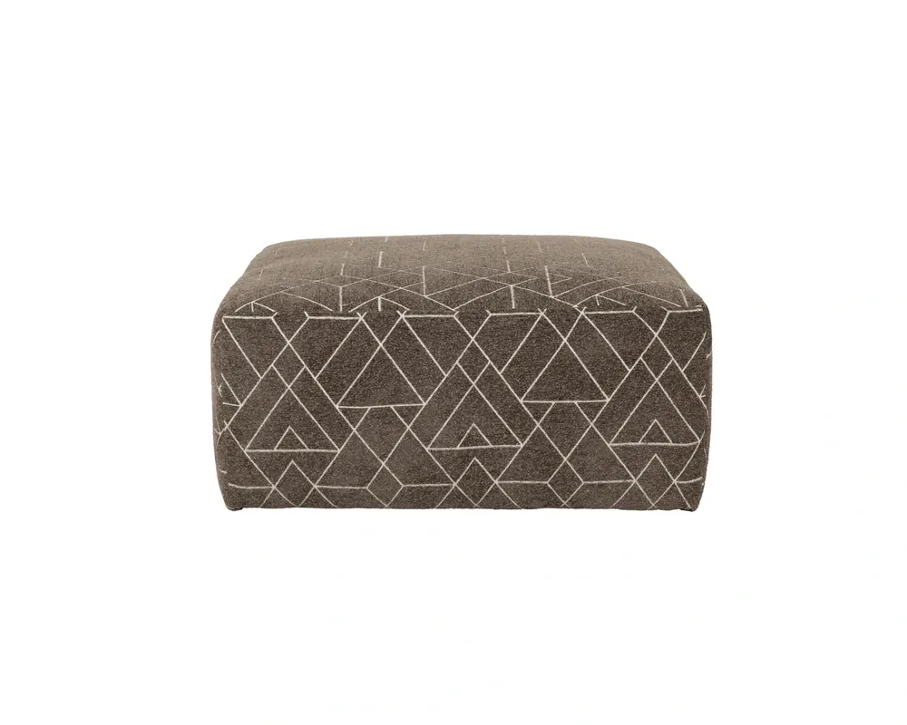 Jackson Reddington Brown Geometric Cocktail Ottoman