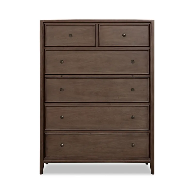 Modus Furniture Carlisle 6-Drawer Chest in Pecan Pie Brown