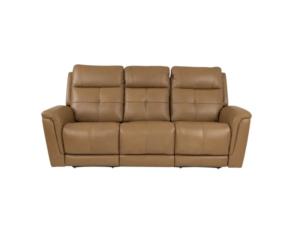 Flexsteel Ranger Leather Power Reclining Sofa in Oakridge Brown