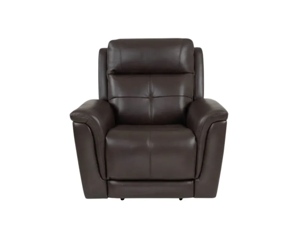Flexsteel Ranger Leather Power Recliner in Rustic Brown