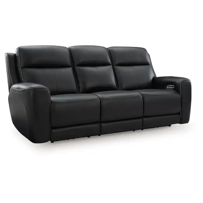 Ashley 5Z-Comfort Onyx Leather Power Reclining Sofa