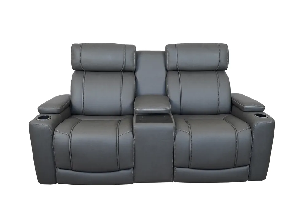 Synergy K2469 Collection Power Reclining Loveseat with Console in Zuri Graphite