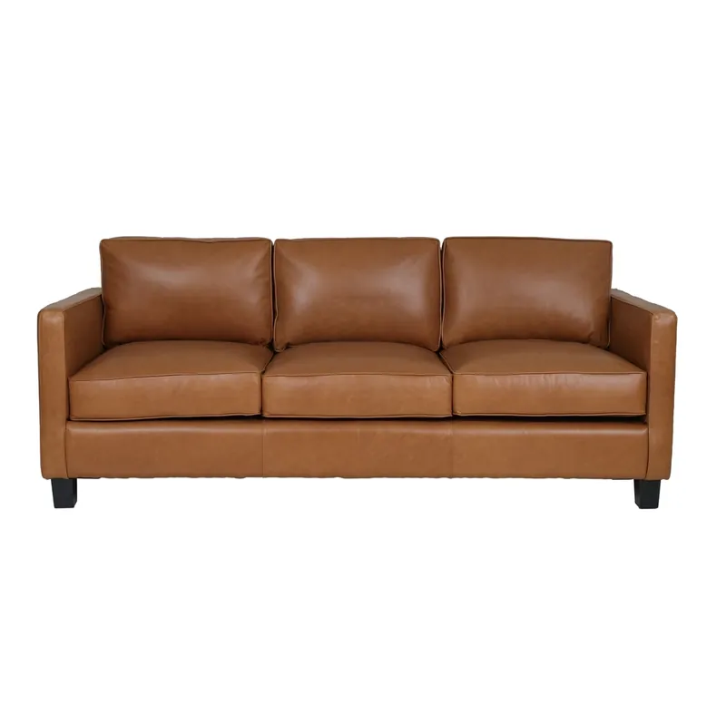 USA Leather 4040 Collection Leather Sofa in Chestnut