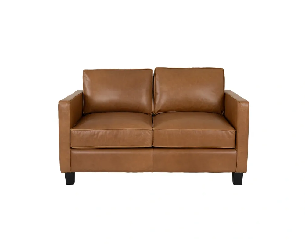 USA Leather 4040 Collection Chestnut Brown Leather Loveseat