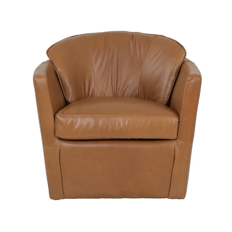 USA Leather 9946 Collection Chestnut Brown Leather Swivel Chair