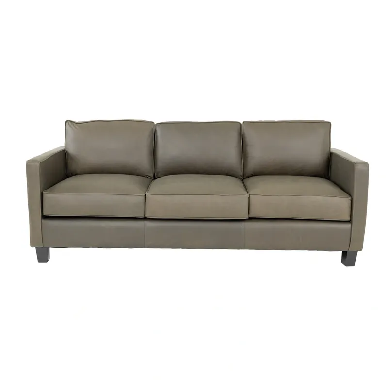 USA Leather 4040 Collection Olive Green Leather Sofa
