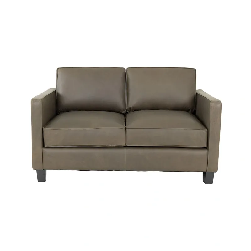 USA Leather 4040 Collection Olive Green Leather Loveseat