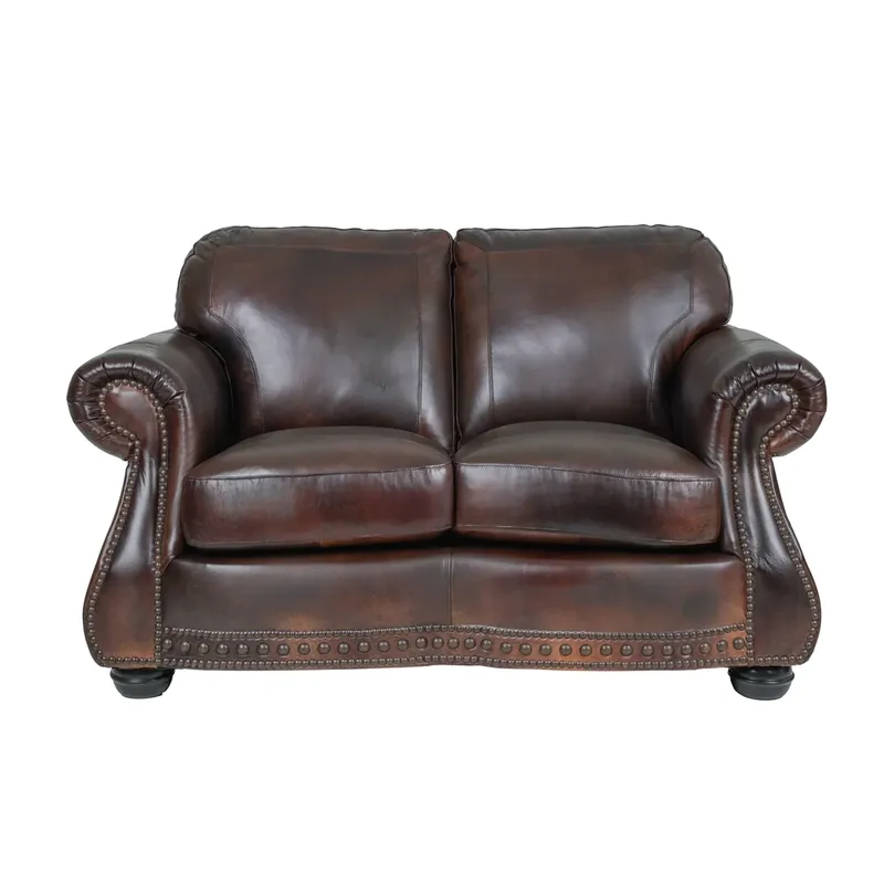 USA Leather 8755 Collection Brown Leather Loveseat