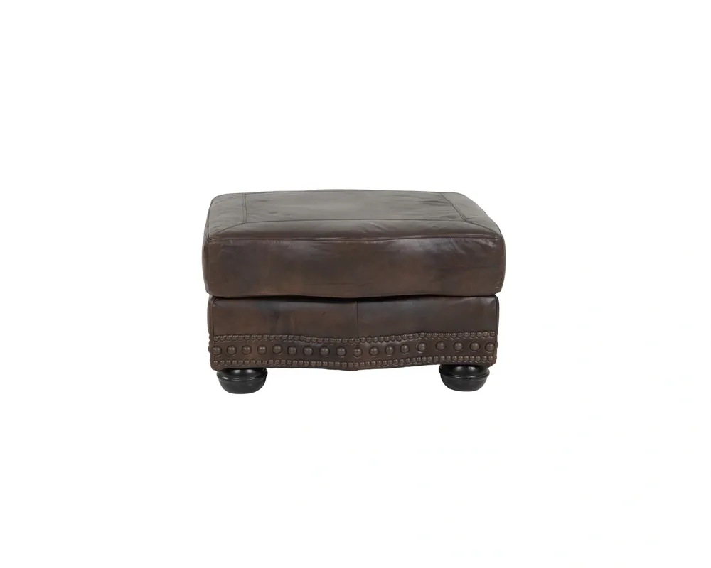 USA Leather 8755 Collection Ottoman in Brown Leather