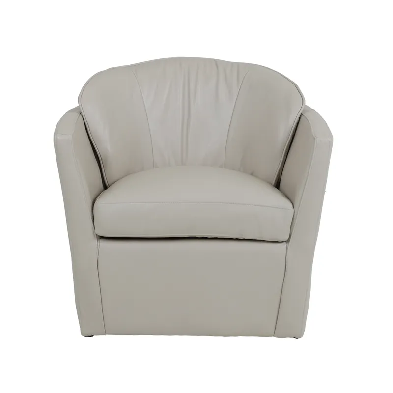 USA Leather 6350 Collection Bone White Leather Swivel Chair