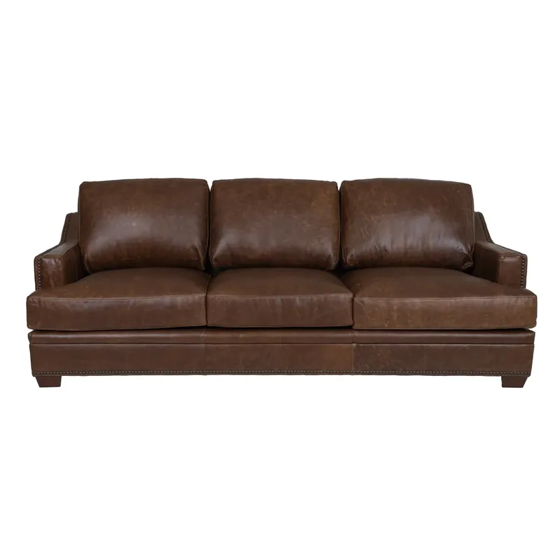 USA Leather 9397 Collection Ancient Brown Leather Sofa