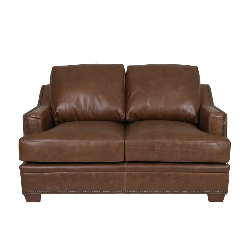 USA Leather 9397 Collection Ancient Brown Leather Loveseat