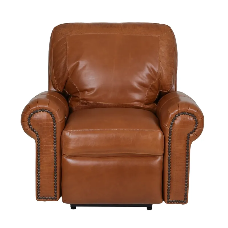 USA Leather 4950 Collection Saddle Brown Power Leather Recliner