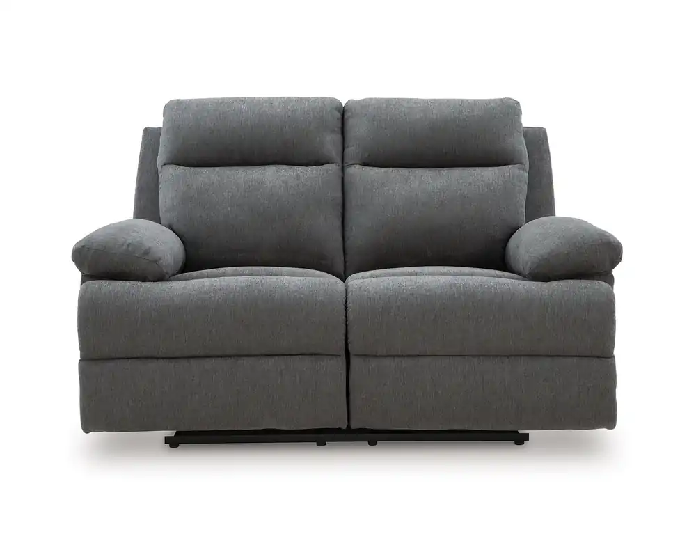 Ashley Side-Swipe Charcoal Reclining Loveseat