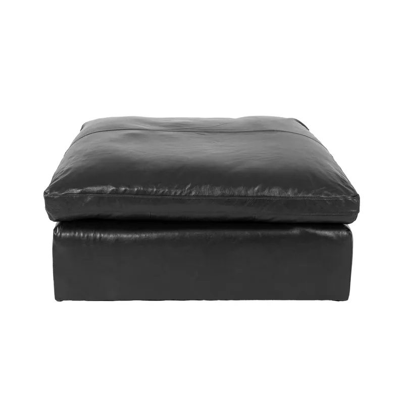 Ashley Emilia Black Leather Oversized Ottoman