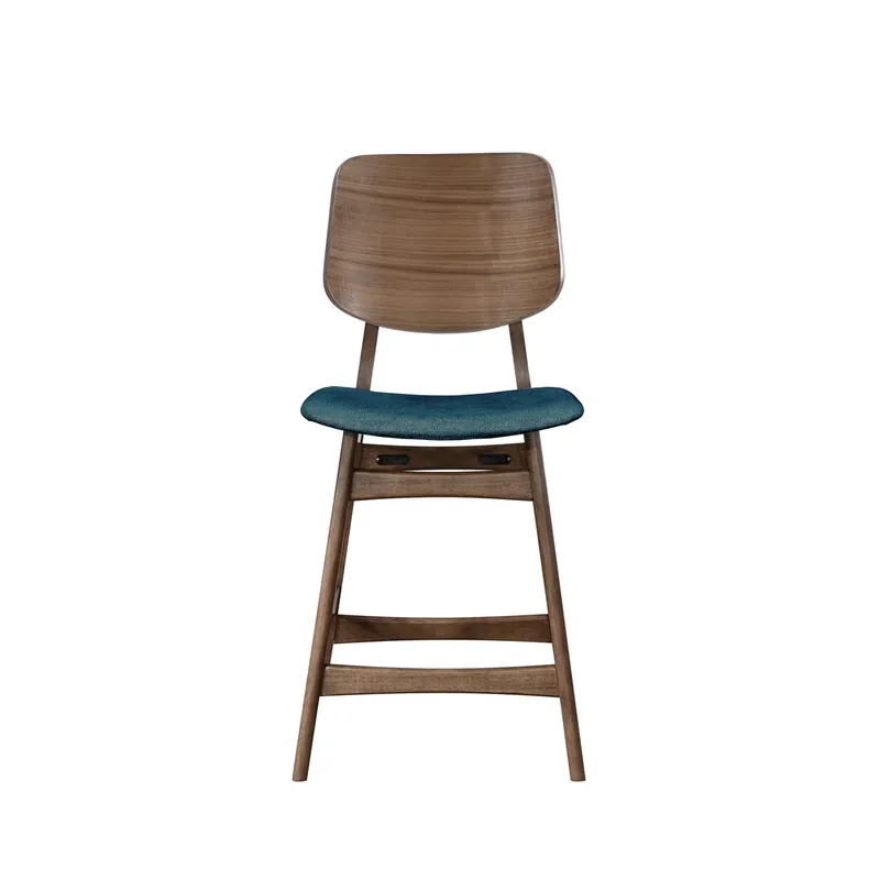 New Classic Oscar Walnut/Teal Counter Stool