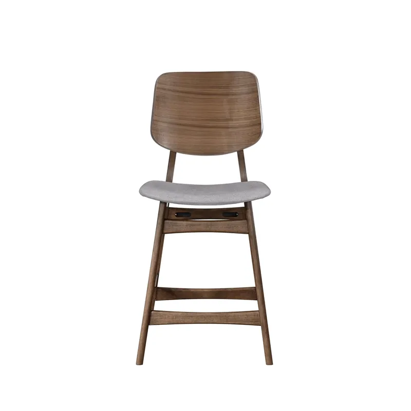 New Classic Oscar Walnut/Dark Gray Counter Stool